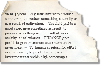 Dictionary definition of yield